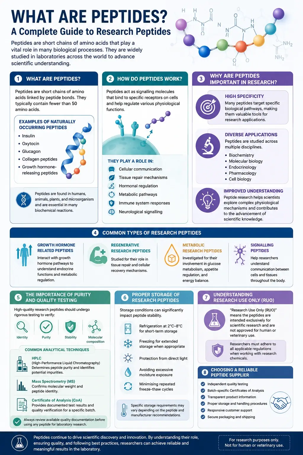 What Are Peptides? Complete Guide to Research Peptides Infographic